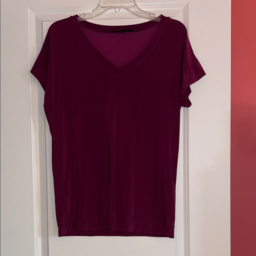 The Limited Purple V-Neck Short Sleeve Top